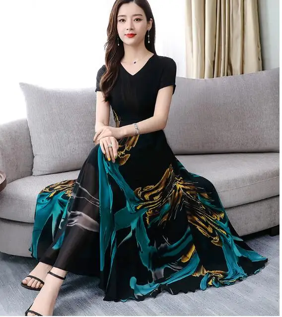 2019 Summer New Arrival Hot Sale Round Collar Flower Printed Short Sleeve Woman Chiffon Long Dress
2019 Summer New Arrival Hot Sale Round Collar Flower Printed Short Sleeve Woman Chiffon Long Dress