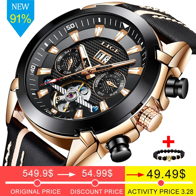 New LIGE Fashion Watch Men Top Brand Luxury Automatic Mechanical Watch Casual Sport Waterproof Men Watches Relogio Masculino+Box
New LIGE Fashion Watch Men Top Brand Luxury Automatic Mechanical Watch Casual Sport Waterproof Men Watches Relogio Masculino+Box