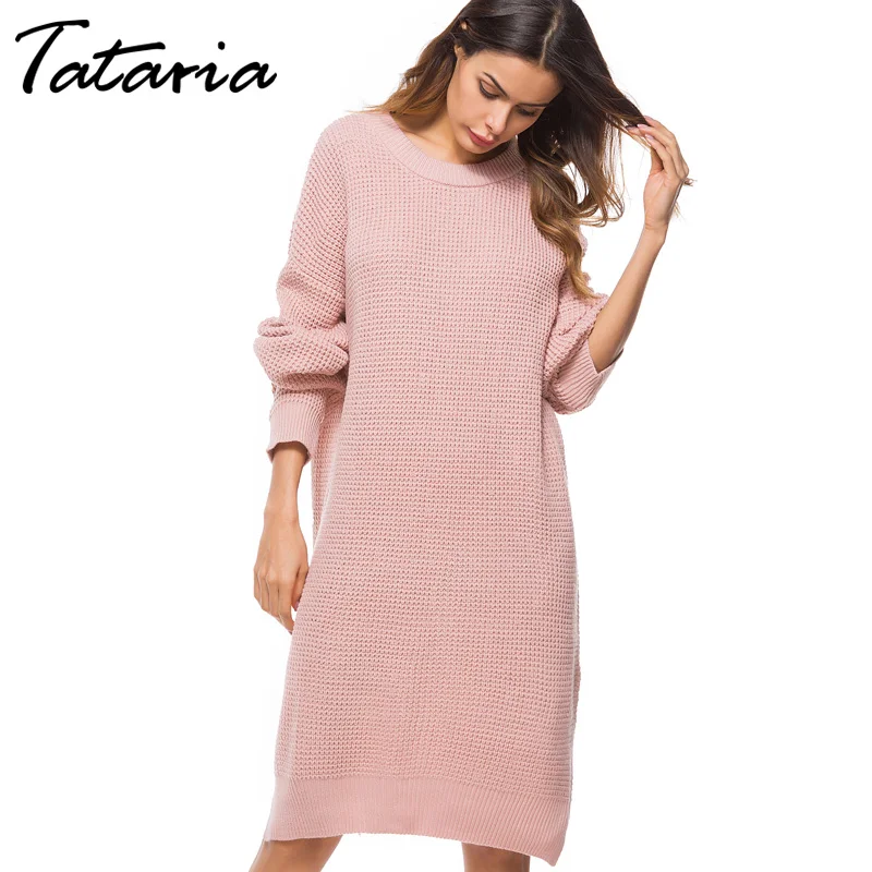 Long Knitted Sweater Dress Women Knitwear O-Neck Loose Long Sleeve Loose Dress Elegant Split Womens Pullover Sweaters Female
Long Knitted Sweater Dress Women Knitwear O-Neck Loose Long Sleeve Loose Dress Elegant Split Womens Pullover Sweaters Female
