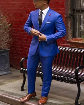 Wholesale Classic Royal Blue Groom Tuxedos Cheap Slim Fit Notched Lapel 2020 Vintage Wedding Prom Men Suit(Jacket pants) 
Wholesale Classic Royal Blue Groom Tuxedos Cheap Slim Fit Notched Lapel 2020 Vintage Wedding Prom Men Suit(Jacket pants)