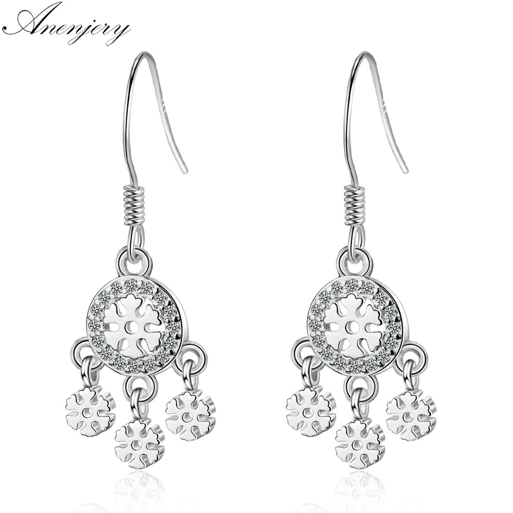 Anenjery Zircon Snowflake Round Dream Catcher Tassel Earrings For Women925 Sterling Silver Earrings oorbellen pendientes S-E756
Anenjery Zircon Snowflake Round Dream Catcher Tassel Earrings For Women925 Sterling Silver Earrings oorbellen pendientes S-E756