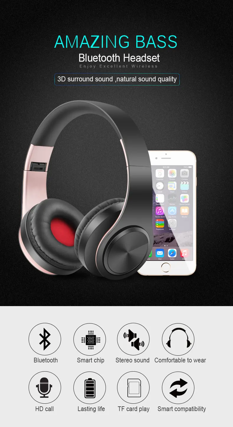 Super Bass Wireless Stereo Headphones (9 colors) Super Bass Wireless Stereo Headphones (9 colors)