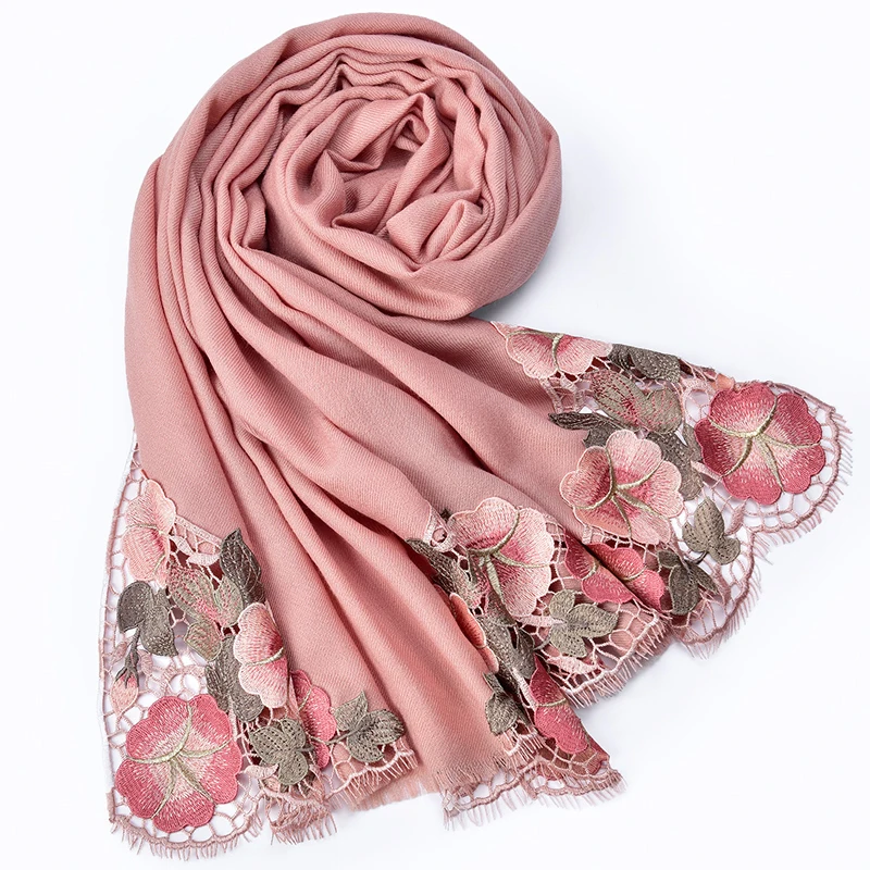Women Flower Embroidery 100% Wool Scarf Warm Soft Thin Wool Shawls Wraps Large Size Ladies Pink Embroidered Sheep Wool Scarves
Women Flower Embroidery 100% Wool Scarf Warm Soft Thin Wool Shawls Wraps Large Size Ladies Pink Embroidered Sheep Wool Scarves