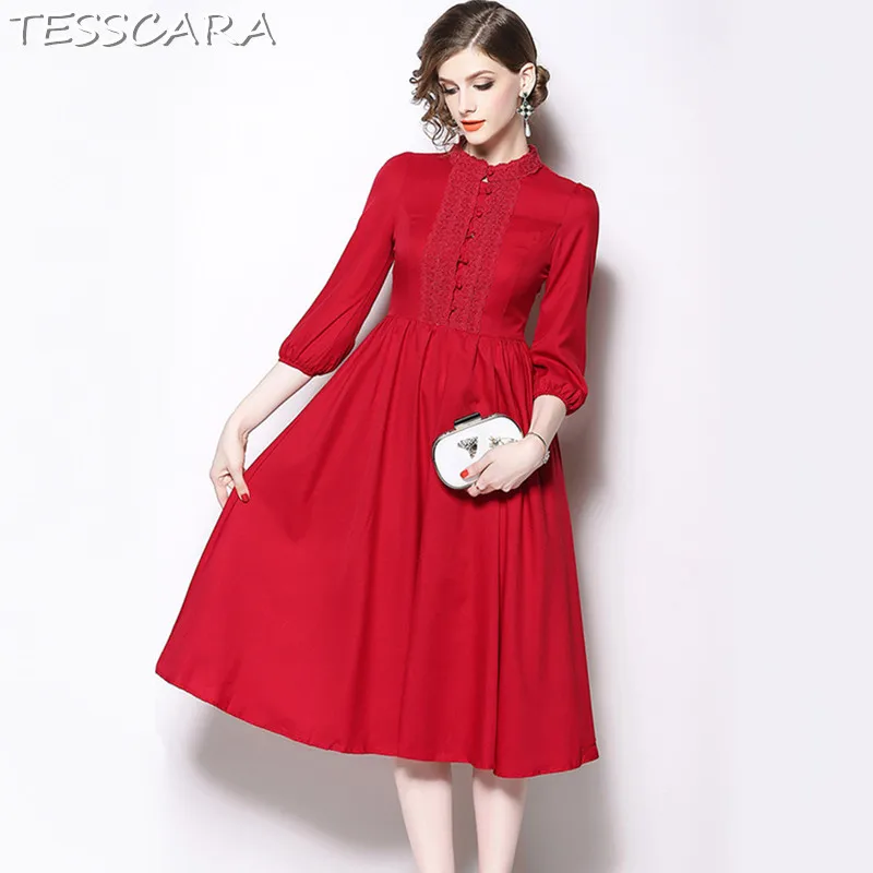 TESSCARA Women Long Elegant Dress Shirt Festa Female Fashion Designer Party Vestidos High Quality Office Red Vintage Robe Femme
TESSCARA Women Long Elegant Dress Shirt Festa Female Fashion Designer Party Vestidos High Quality Office Red Vintage Robe Femme