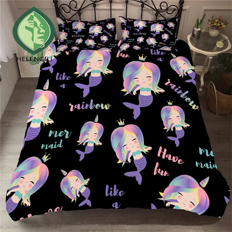 HELENGILI 3D Bedding Set Mermaid Print Duvet Cover Set Bedclothes with Pillowcase Bed Set Home Textiles #MRY-08
HELENGILI 3D Bedding Set Mermaid Print Duvet Cover Set Bedclothes with Pillowcase Bed Set Home Textiles #MRY-08