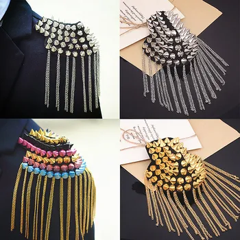 1pair(2pcs) Rivet Epaulette Brooch Punk Epaulet Shoulder Handmade Clothing Accessories Suit Decoration Fringed Shoulder Stamp
1pair(2pcs) Rivet Epaulette Brooch Punk Epaulet Shoulder Handmade Clothing Accessories Suit Decoration Fringed Shoulder Stamp