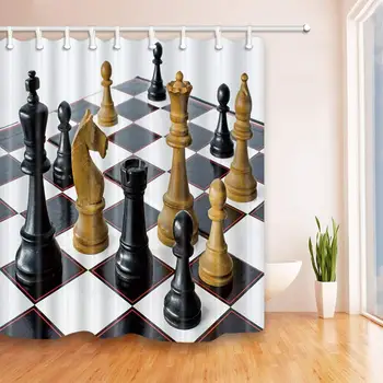 International Chess Shower Curtain Polyester Fabric Bathroom Fantastic Decorations Bath Curtains Hooks Included
International Chess Shower Curtain Polyester Fabric Bathroom Fantastic Decorations Bath Curtains Hooks Included