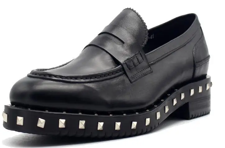 Formal Casual Shoes Handmade Genuine leather Slip on Rivets Studded Leather Moccasins Zapatillas Hombre Flat Heel Derby Shoes
Formal Casual Shoes Handmade Genuine leather Slip on Rivets Studded Leather Moccasins Zapatillas Hombre Flat Heel Derby Shoes