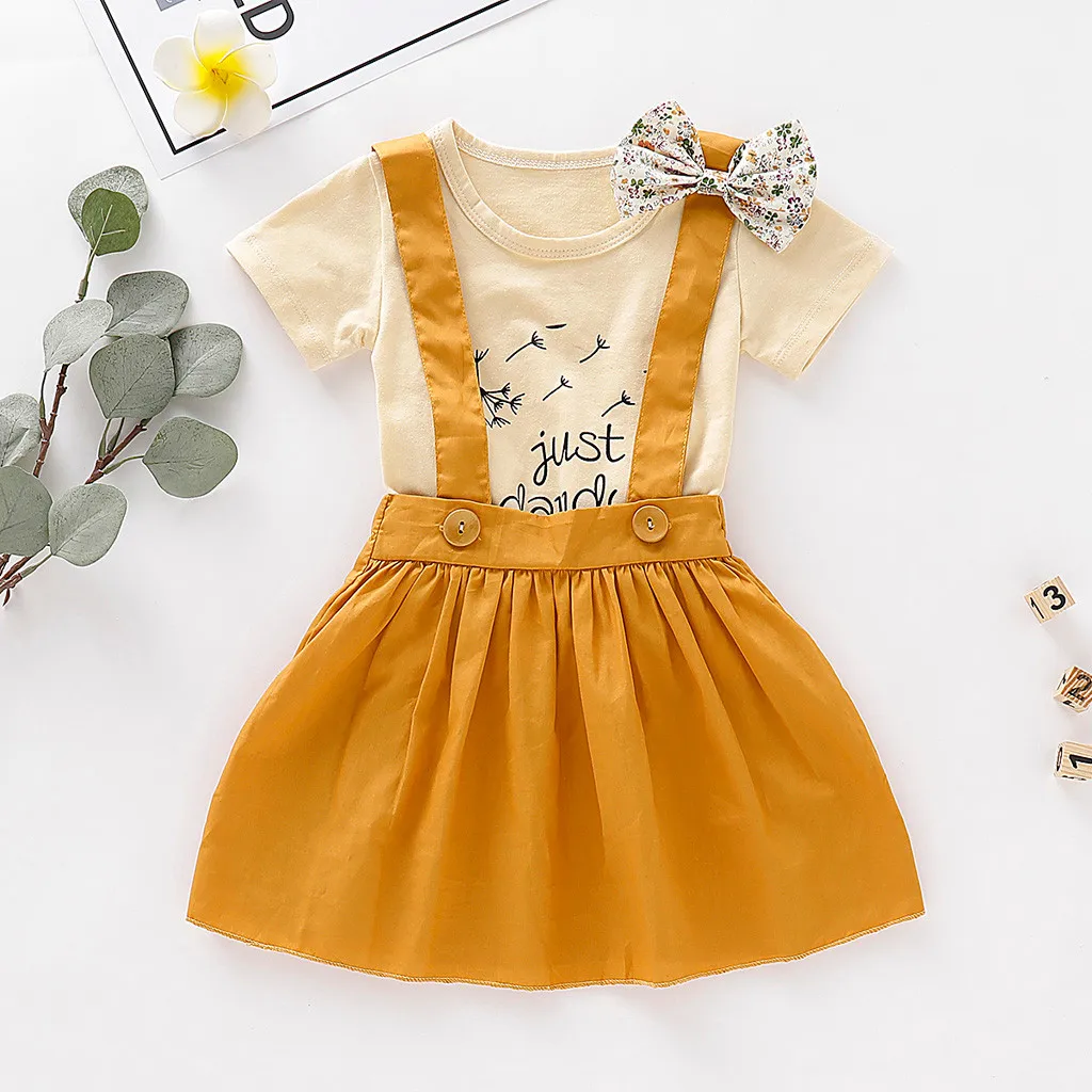 2Pcs Infant Kids Baby Girls Print Letter T-shirt Tee Tops+Straps Skirt Outfits Set 6M-4Y Cloth Set
2Pcs Infant Kids Baby Girls Print Letter T-shirt Tee Tops+Straps Skirt Outfits Set 6M-4Y Cloth Set