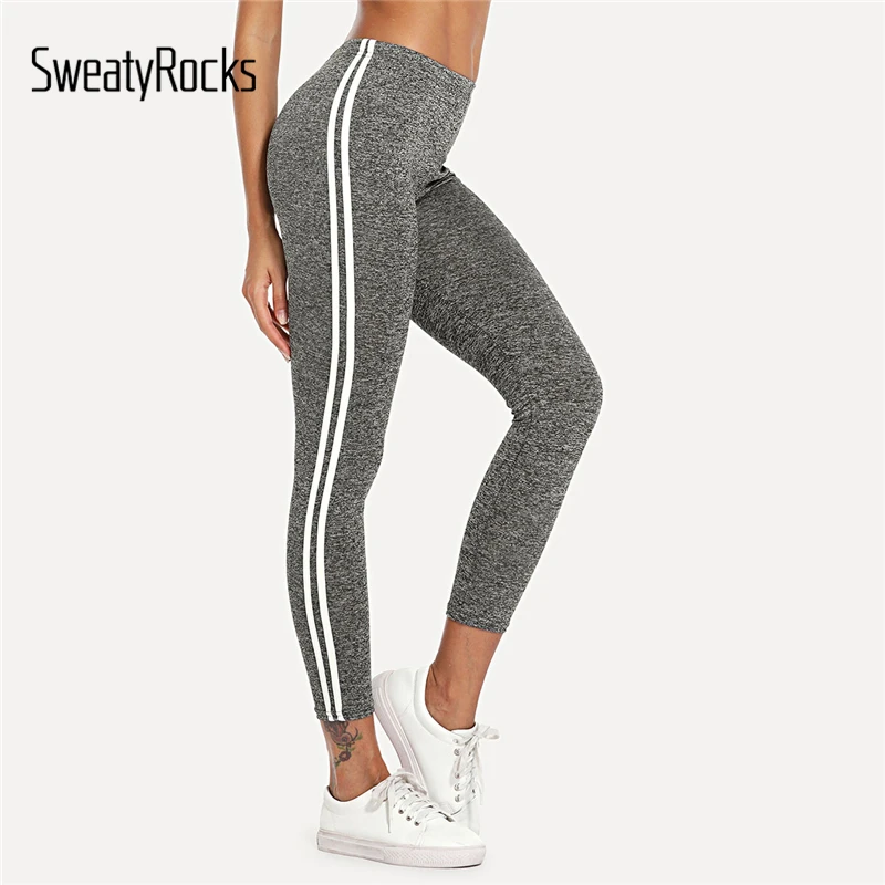 SweatyRocks Striped Tape Side Elastic Waist Leggings Grey Crop Sporting Leggings Women New Arrivials Summer Athleisure Leggings
SweatyRocks Striped Tape Side Elastic Waist Leggings Grey Crop Sporting Leggings Women New Arrivials Summer Athleisure Leggings