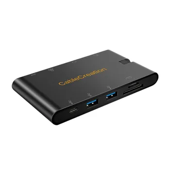 USB-C Multifunctional Hub, CableCreation Type C to HDMI 4K+VGA+USB 3.0+Gigabit RJ45 Ethernet+Card Reader+USB-C PD Charging Dock
USB-C Multifunctional Hub, CableCreation Type C to HDMI 4K+VGA+USB 3.0+Gigabit RJ45 Ethernet+Card Reader+USB-C PD Charging Dock
