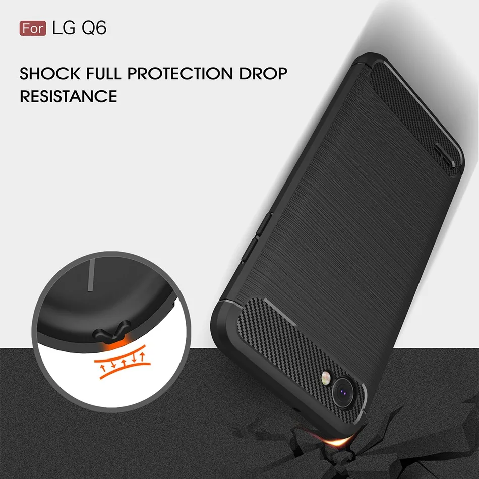 Luxury Carbon Fiber Case For LG Q6 Case Fashion Ultra Slim Soft Silicone Gel Protect Cover For LG Q6 Plus Alpha X600 Phone Cases