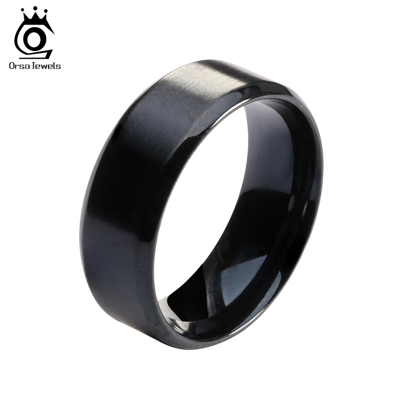 Image 2015 New Fashion Titanium Steel Ring High Quality Black Titanium Wedding Rings for Men and Women OTR23