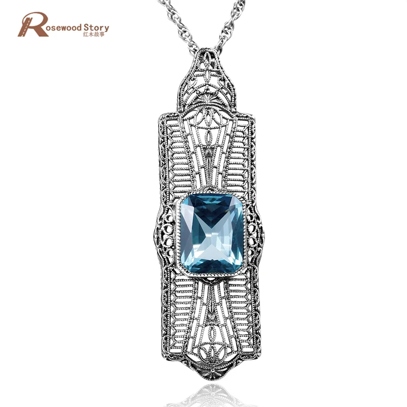 Brand Luxury Pendants Blue CZ Stone 100% Real 925 Sterling Silver For Women Bohemian Necklace Pendant Jewelry Best Friend
Brand Luxury Pendants Blue CZ Stone 100% Real 925 Sterling Silver For Women Bohemian Necklace Pendant Jewelry Best Friend