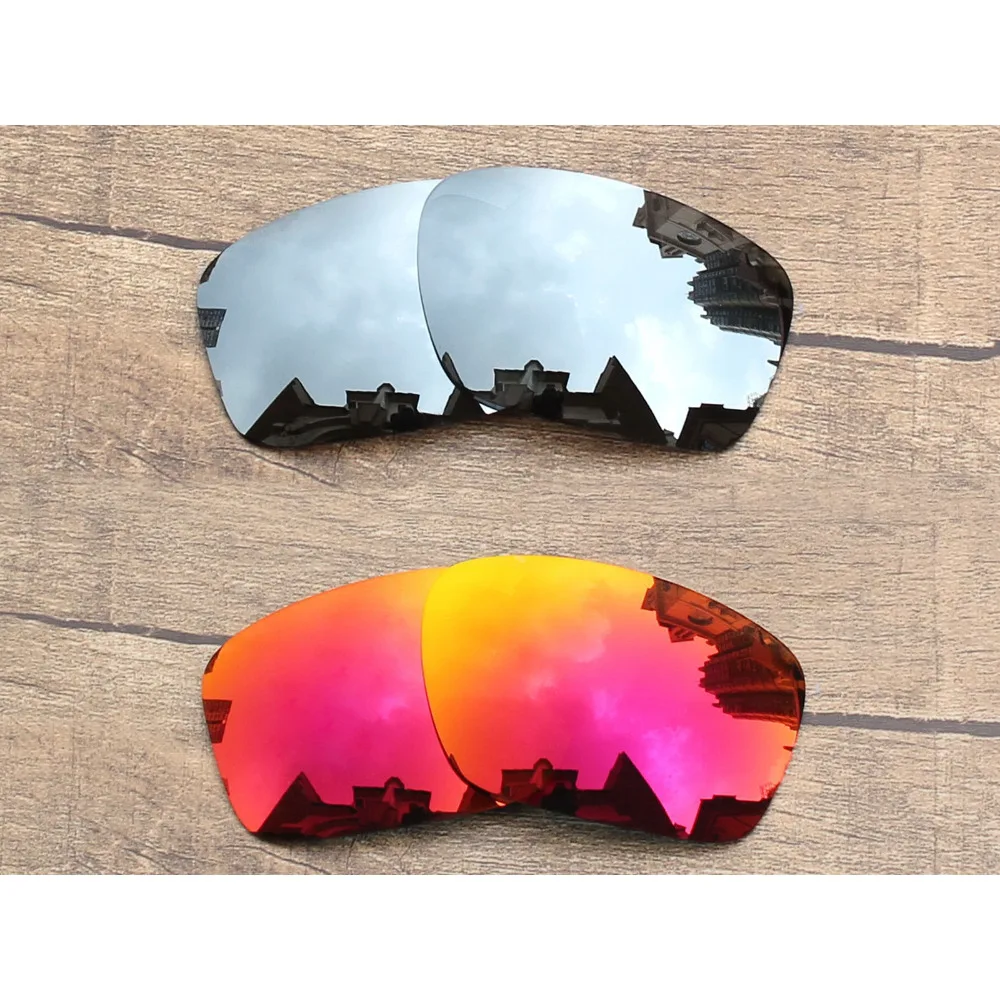 

Vonxyz 2 Pairs Chrome Mirror & Ruby Mirror Polarized Replacement Lenses for-Oakley Scalpel Frame