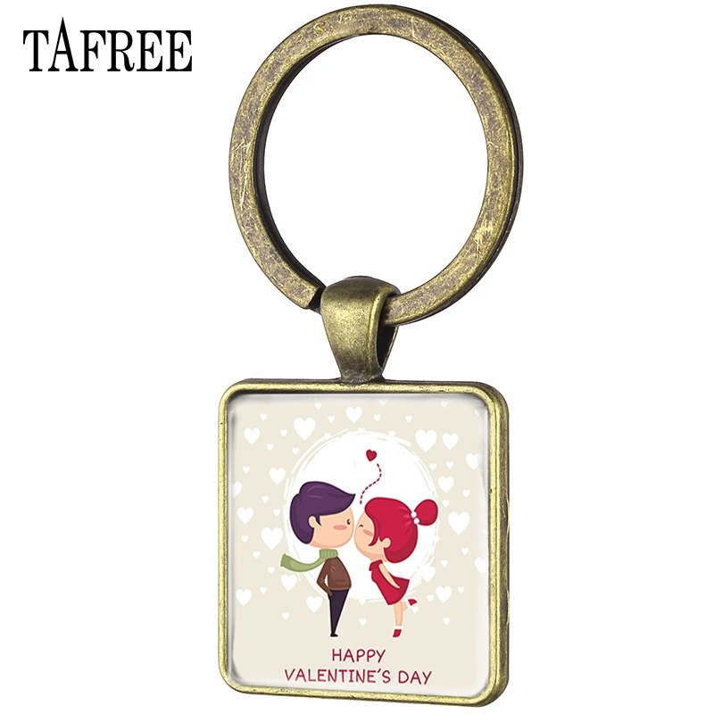 TAFREE модный квадратный брелок для влюбленных ключей сумка автомобиля подвесные