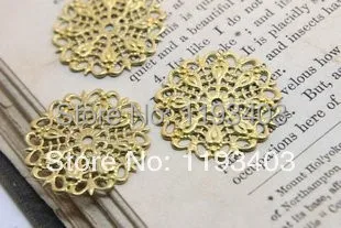 

20PCS RAW brass Filigree Jewelry 25mm Connectors Setting Cab Base Connector Finding (FILIG-RB-6)