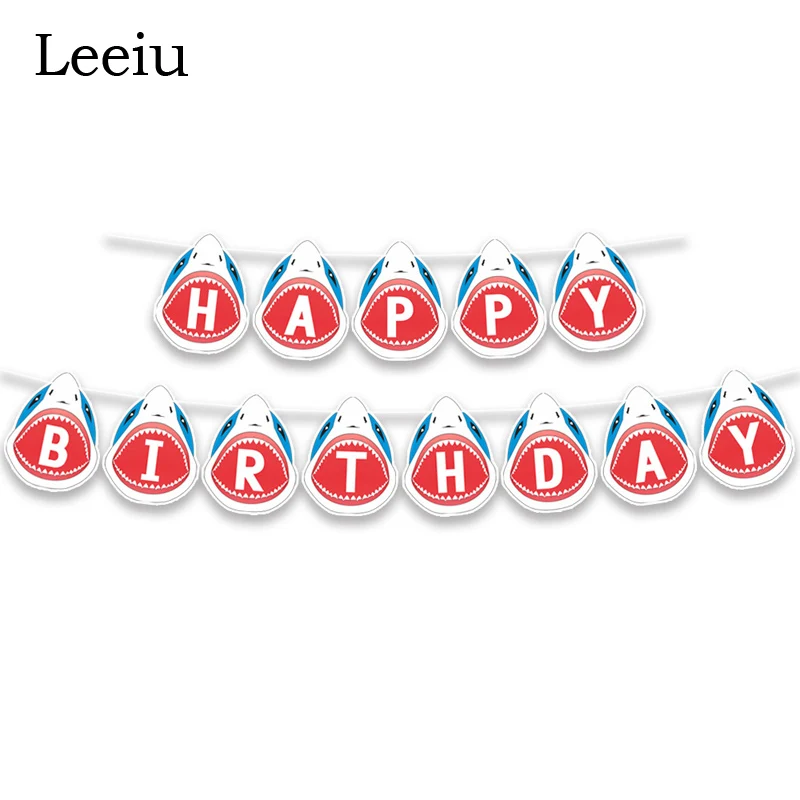 Leeiu Cute Blue Shark Happy Birthday Banners Baby Shower Kids Birthday Party Decoration Sea Ocean Bunting Garland Party Supplies
Leeiu Cute Blue Shark Happy Birthday Banners Baby Shower Kids Birthday Party Decoration Sea Ocean Bunting Garland Party Supplies