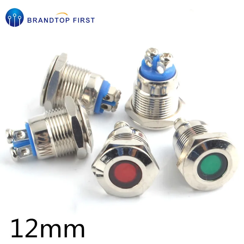1PC LED Metal Indicator light 12mm waterproof Signal indicator lamp LIGHT 12V 24V 220V screw connector light for motor bike
1PC LED Metal Indicator light 12mm waterproof Signal indicator lamp LIGHT 12V 24V 220V screw connector light for motor bike