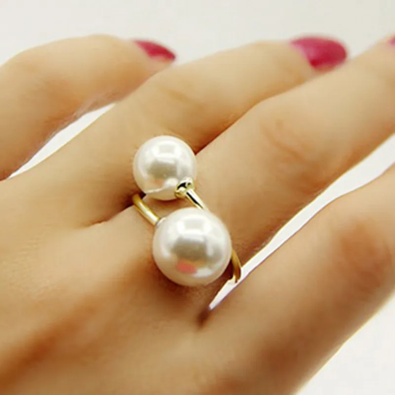 Korea personality big Pearl Ring Valentine's Day Rings for Women Wedding Silver Promise Jewelry | Украшения и аксессуары