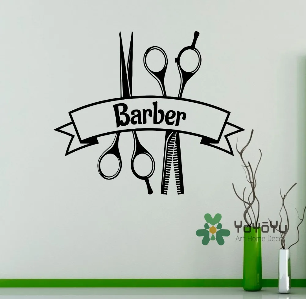 

Barber Shop Vinyl Decal Hairdressing Salon Wall Sticker Hairstyles Home Interior Decor Art Murals Window Stickers Adesivo NY-155