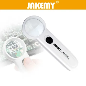 JAKEMY 8X Optical Magnifier with 2 LED Light Handheld Magnifying Loupe for Repairing Fixing Internal Observe Details Reading
JAKEMY 8X Optical Magnifier with 2 LED Light Handheld Magnifying Loupe for Repairing Fixing Internal Observe Details Reading