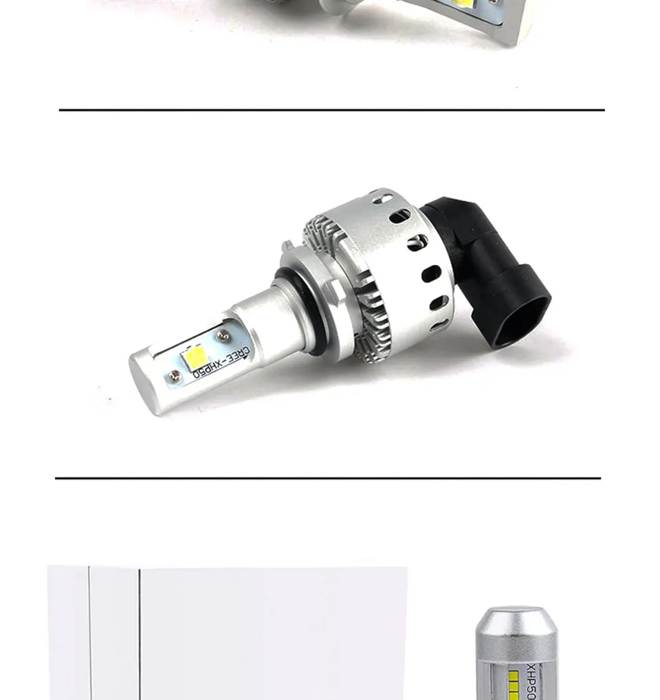 Auto Headlamp LED Light H1 H4 H7 Car Headlight Bulbs H11 9005 9006 LED Lamp Kit 12V 24V Automotive 80W 9600LM CREE LEDs (7)