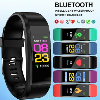 New ID115 PLUS Color Screen Bracelet Sports Watch Fitness Running Walking Tracker Fashion Children's Watches for Men Women Child