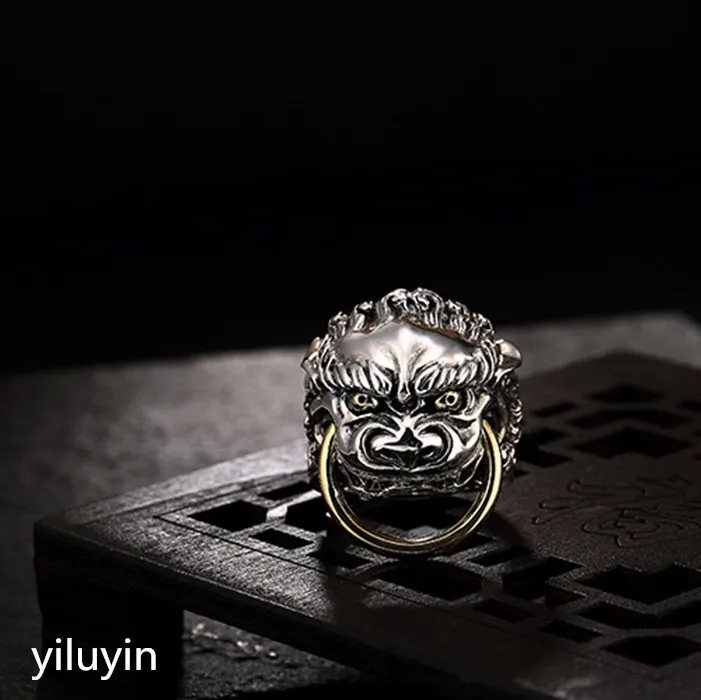 KJJEAXCMY boutique jewelryar S925 sterling silver, retro Thai silver, monster, man, character, all powerful, open collar, ring r
KJJEAXCMY boutique jewelryar S925 sterling silver, retro Thai silver, monster, man, character, all powerful, open collar, ring r