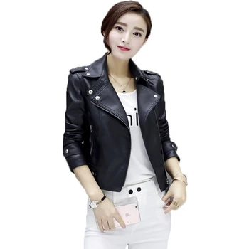 Faux Leather Jacket Women 2017 New Autumn Black Silm Short Soild Pu Motorcycle Bomber Jacket Casacos Feminino Veste Femme Cuir
Faux Leather Jacket Women 2017 New Autumn Black Silm Short Soild Pu Motorcycle Bomber Jacket Casacos Feminino Veste Femme Cuir