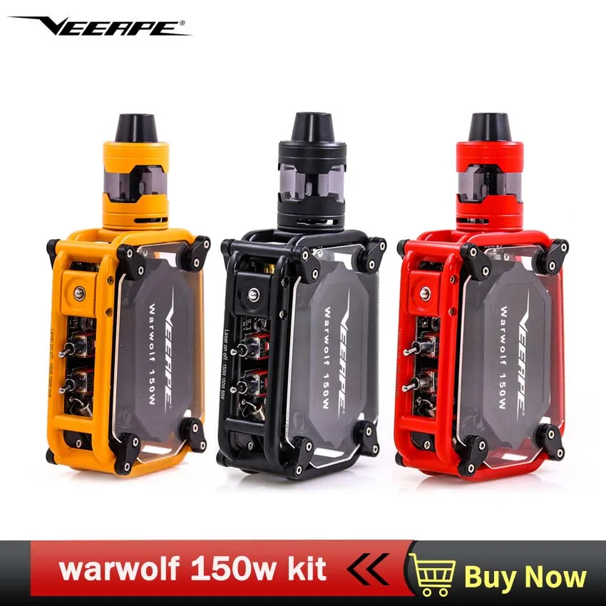 Electronic Cigarette Kit Veeape Warwolf kit 150w Built-in 3500mAh battery Vape mod with 2.5ml 0.3ohm Atomizer Tank vs Luxe Kit 
Electronic Cigarette Kit Veeape Warwolf kit 150w Built-in 3500mAh battery Vape mod with 2.5ml 0.3ohm Atomizer Tank vs Luxe Kit