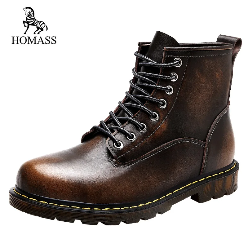 HOMASS New Autumn Winter Men Boots Motorcycle Genuine Martin Boots Vintage Style Men Shoes Casual Fashion High-Cut Lace-up
HOMASS New Autumn Winter Men Boots Motorcycle Genuine Martin Boots Vintage Style Men Shoes Casual Fashion High-Cut Lace-up