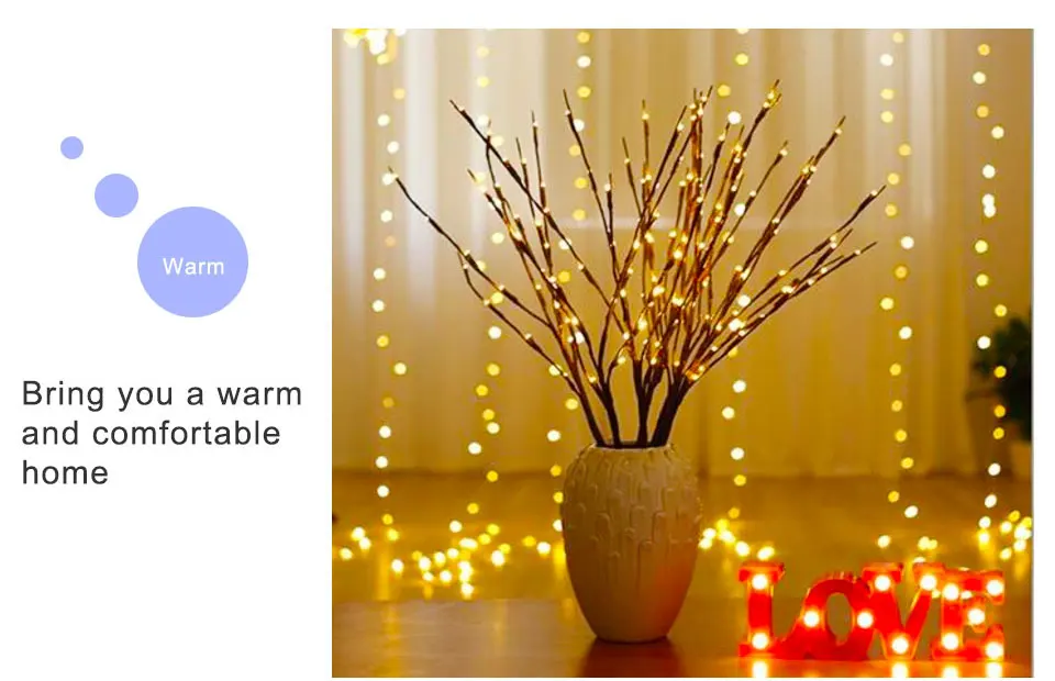 20 LEDs Table Decor Twig Lights 5 Colors (5)