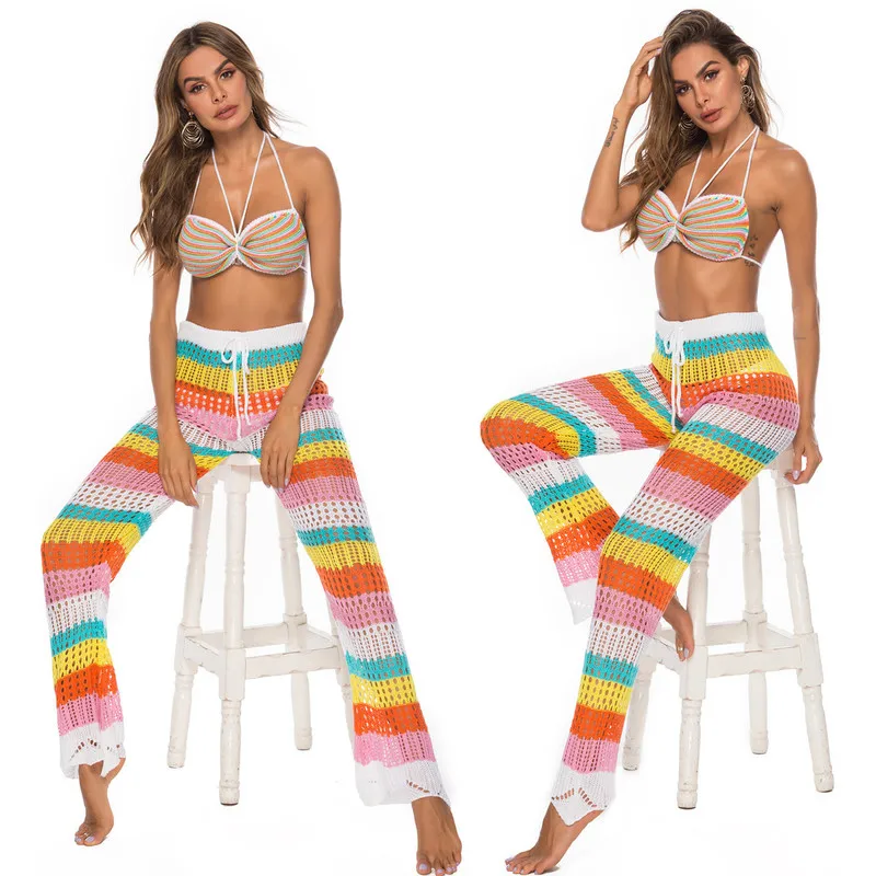 Summer Dress Beach Outings For Women 2019 Bath Exit Bathrobe Swimsuit Coverup New Rainbow Hollow Knit Trousers Tong Crochet
Summer Dress Beach Outings For Women 2019 Bath Exit Bathrobe Swimsuit Coverup New Rainbow Hollow Knit Trousers Tong Crochet