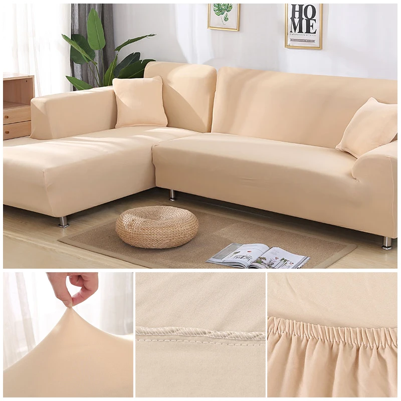 L shaped Solid Sofa Cover with Elastic for Sectional and Corner Sofa with Deep Gap Suitable in Living Room and Office 11 L shaped Solid Sofa Cover with Elastic for Sectional and Corner Sofa with Deep Gap Suitable in Living Room and Office 16