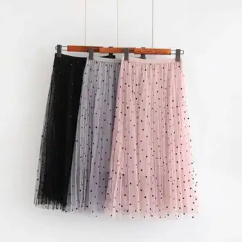 New Spring Summer Long Skirts Women Slim A-line Patchwork Lace Skirt Ladies Black Casual Dot Skirt Saia Sereia
New Spring Summer Long Skirts Women Slim A-line Patchwork Lace Skirt Ladies Black Casual Dot Skirt Saia Sereia