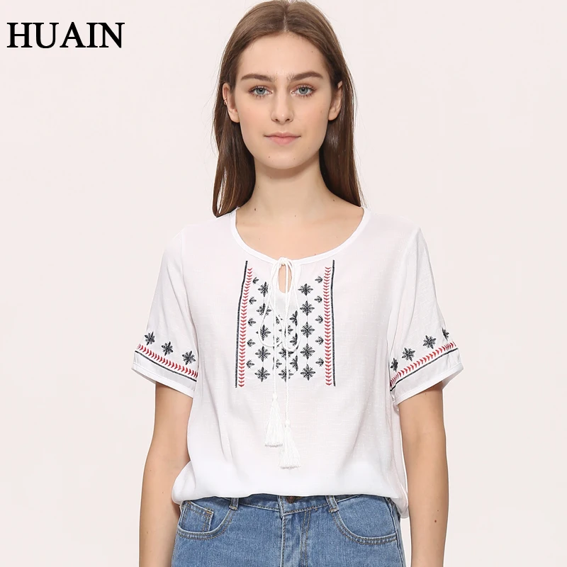 Vintage Embroidery Blouse Shirt Women Ethnic Style Linen White Blouse Summer 2017 New Bohemian Pattern Shirt Short Sleeve Female
Vintage Embroidery Blouse Shirt Women Ethnic Style Linen White Blouse Summer 2017 New Bohemian Pattern Shirt Short Sleeve Female