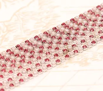 10Meter 2mm Pearl Pink Rhinestones Silver Plated Flatback Ribbon Chain Trim For Sewing Craft Diy
10Meter 2mm Pearl Pink Rhinestones Silver Plated Flatback Ribbon Chain Trim For Sewing Craft Diy