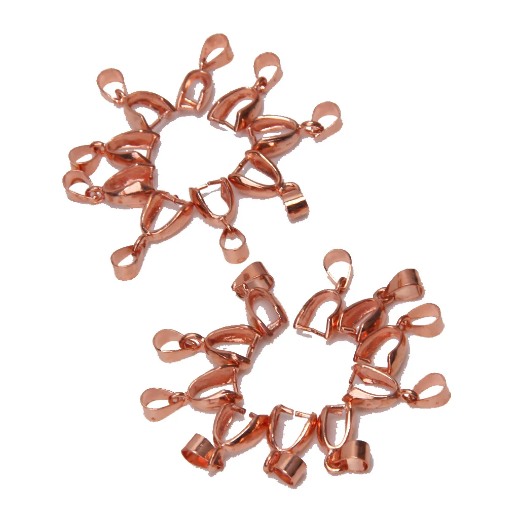 20Pcs 18KGP Gold Plated Finding 18mm Pendant Pinch Bail DIY Supplies