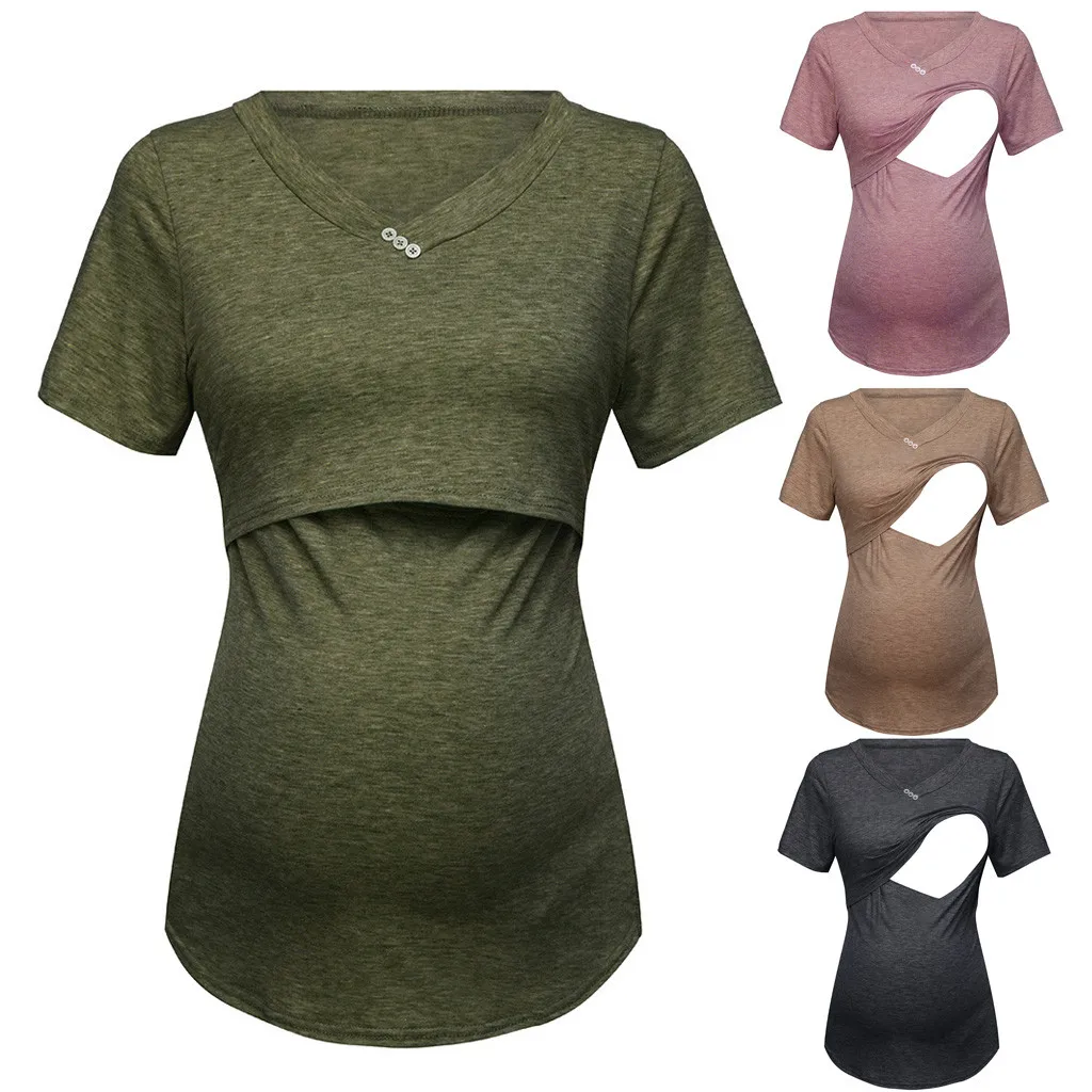 Women's Short Sleeve Pure Colour Tops Breastfeeding Nusring Maternity Clothes pregnant blouse maternity clothes for pregnant
Women's Short Sleeve Pure Colour Tops Breastfeeding Nusring Maternity Clothes pregnant blouse maternity clothes for pregnant