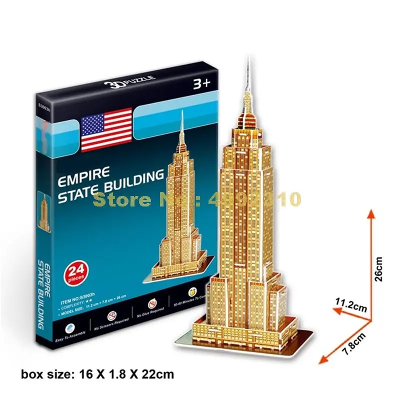 24pcs world famous architecture empire state building diy 3d paper puzzle model Toy
24pcs world famous architecture empire state building diy 3d paper puzzle model Toy