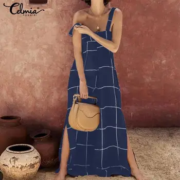 Women Vintage Plaid Jumpsuits Celmia Sexy Sleeveless Strap Summer Rompers Plus Size Wide Leg Pants Casual Baggy Overall Pantalon
Women Vintage Plaid Jumpsuits Celmia Sexy Sleeveless Strap Summer Rompers Plus Size Wide Leg Pants Casual Baggy Overall Pantalon