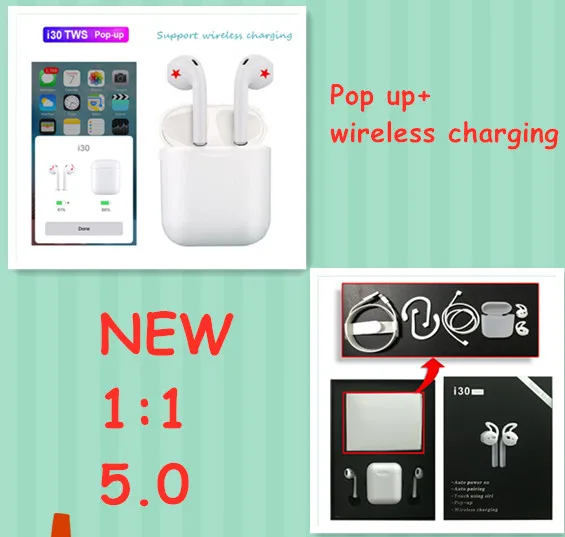 pop function wireless charge New i30 TWS Bluetooth Earbuds Wireless PK w1 chip Earphone 1:1 size PK i10 i20 i13 i12
pop function wireless charge New i30 TWS Bluetooth Earbuds Wireless PK w1 chip Earphone 1:1 size PK i10 i20 i13 i12
