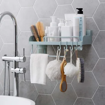 Kitchen Drain Organizer Shelf Holder Cruet Seasoning Bottles Storage Rack Wall Mounted Bathroom Shampoo Racks With 6 Hooks
Kitchen Drain Organizer Shelf Holder Cruet Seasoning Bottles Storage Rack Wall Mounted Bathroom Shampoo Racks With 6 Hooks