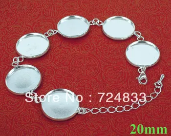 20mm Silver Plated brass Round Bezel Trays Buckles Link Chain Bracelets Blank Glass Vial CABs Bracelet Settings Wholesale
20mm Silver Plated brass Round Bezel Trays Buckles Link Chain Bracelets Blank Glass Vial CABs Bracelet Settings Wholesale
