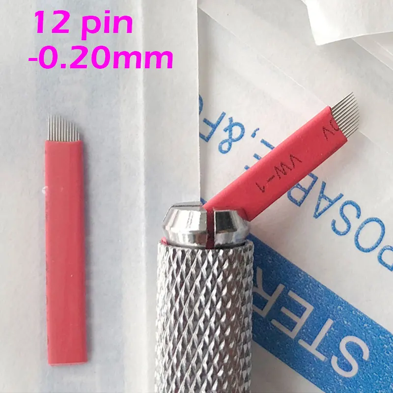 100pcs red 12 Flex 0.20mm Laminas Tebori 12 pin Microblading Needles Permanent Makeup Eyebrow Tatoo Blade For Manual Tattoo Pen
100pcs red 12 Flex 0.20mm Laminas Tebori 12 pin Microblading Needles Permanent Makeup Eyebrow Tatoo Blade For Manual Tattoo Pen