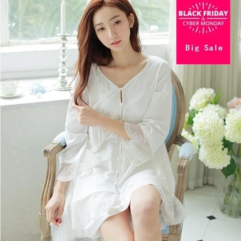 Nightgowns pajamase Camisolas & Sleepshirts Retro cotton lace princess sexy lace nightgown two-piece button D37
Nightgowns pajamase Camisolas & Sleepshirts Retro cotton lace princess sexy lace nightgown two-piece button D37