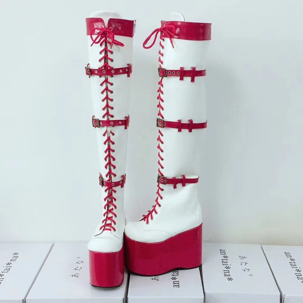 Sexy Women Over-The-Knee 13cm High Platform Party Lace-Up Lolita Boots Side Zip Pole Dancing PU Leather Lolita Show Boots
Sexy Women Over-The-Knee 13cm High Platform Party Lace-Up Lolita Boots Side Zip Pole Dancing PU Leather Lolita Show Boots