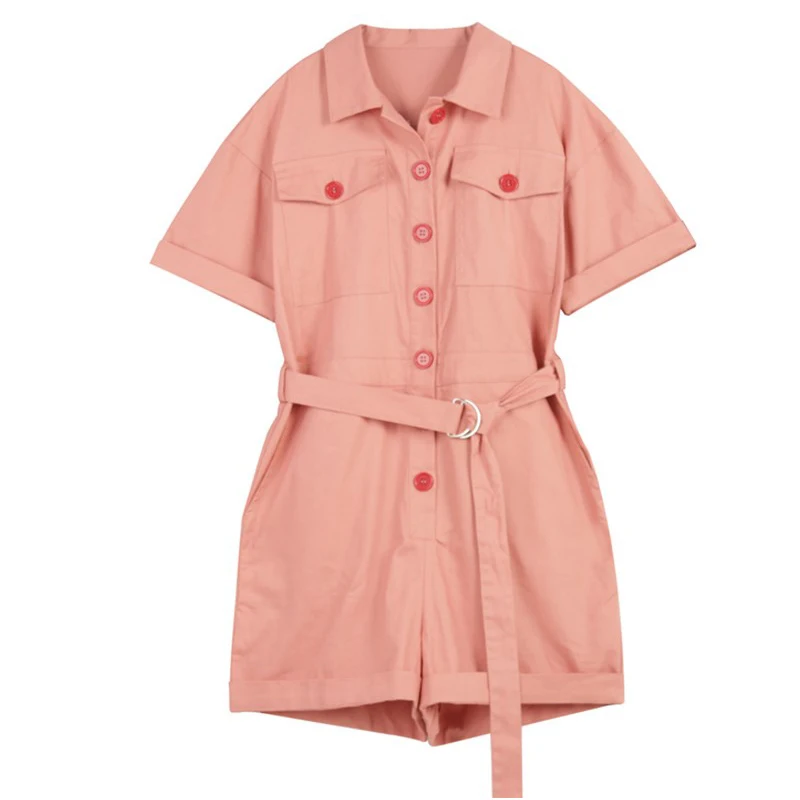PERHAPS U pink khaki short sleeve playsuits rompers summer sash turn down collar pocket button casual Tooling style J0099
PERHAPS U pink khaki short sleeve playsuits rompers summer sash turn down collar pocket button casual Tooling style J0099