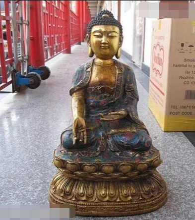 bi002746 Tibet Buddhism Fane Bronze cloisonne Tathagata Sakyamuni RuLai Buddha Statue
bi002746 Tibet Buddhism Fane Bronze cloisonne Tathagata Sakyamuni RuLai Buddha Statue